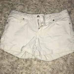 White denim shorts